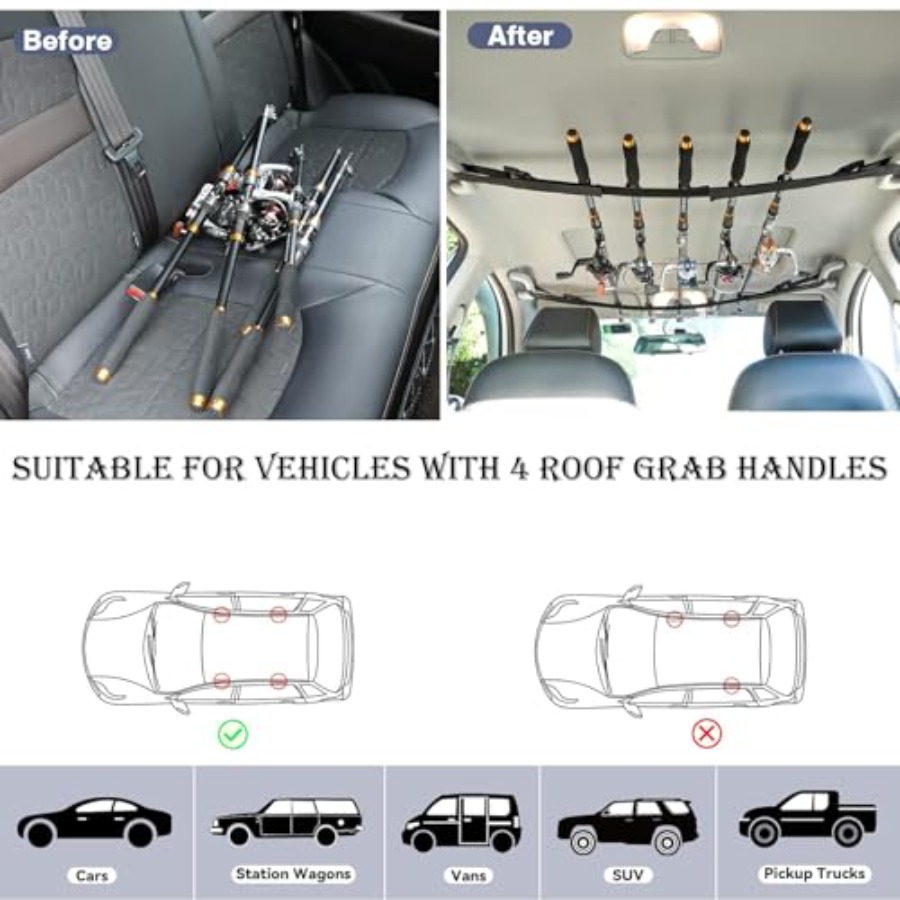 Fishing Pole Holder for Car, C - Fishing Rod Rack avis et prix