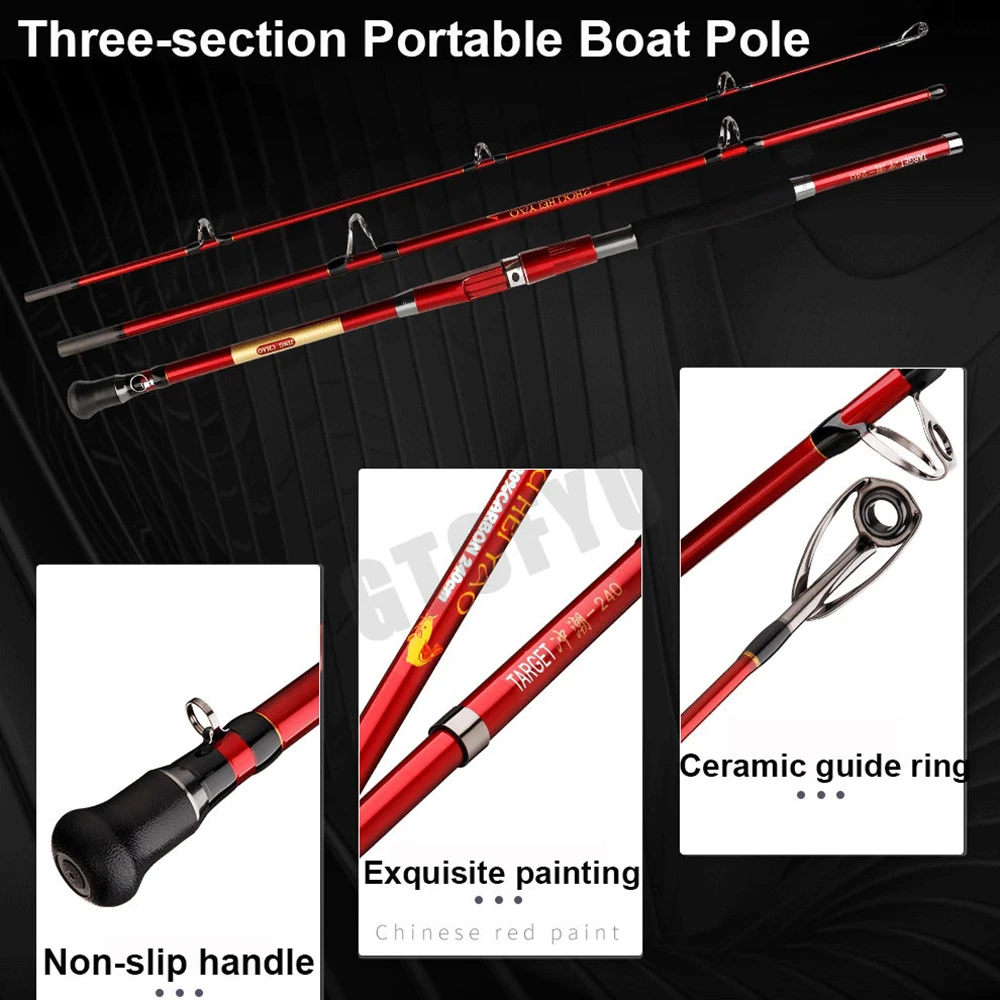 1.8M 2.1M  2.4M Portable 3-Pie - Fishing Rod Surf avis et prix