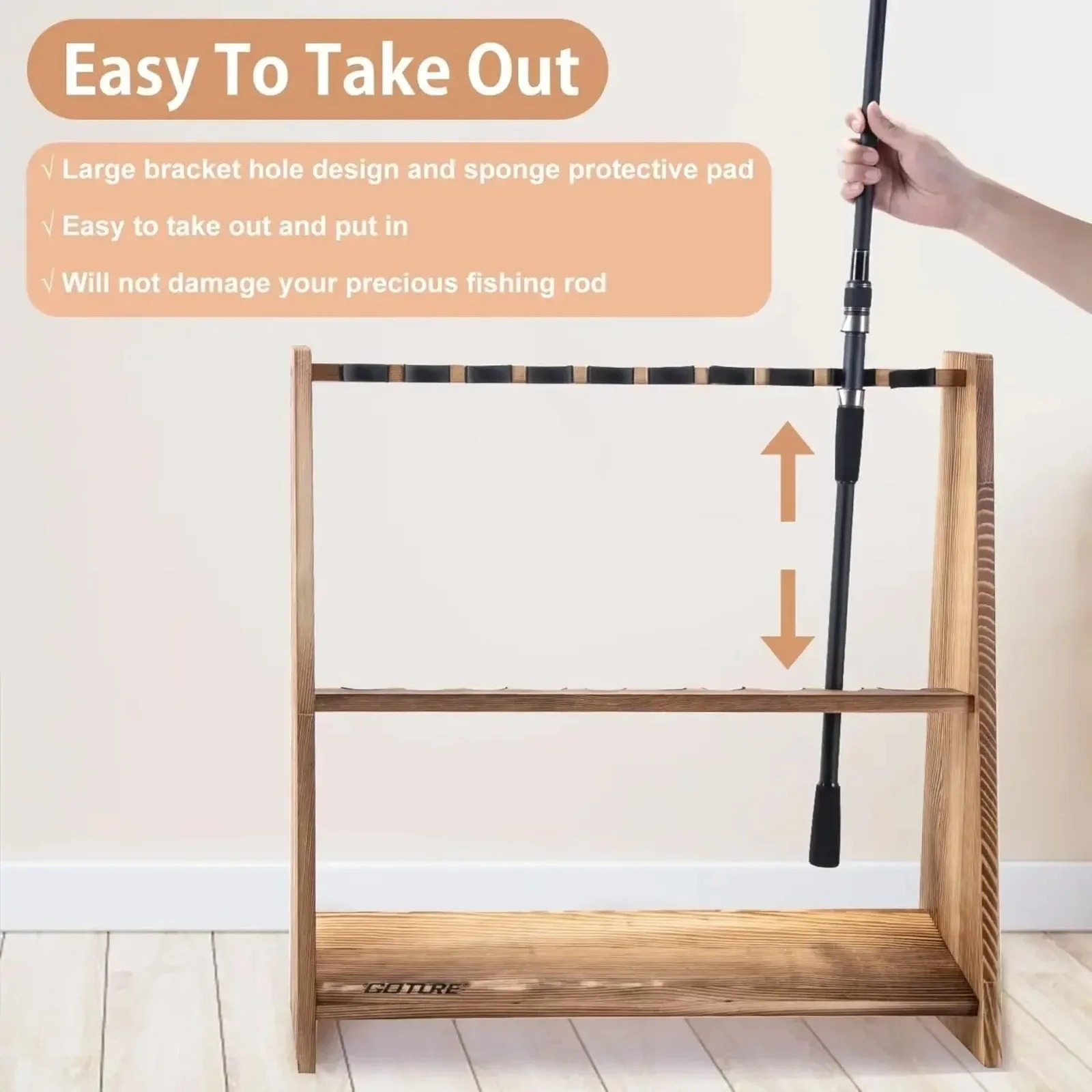 Goture 10 Slots Carbonized Pin - Fishing Rod Rack avis et prix