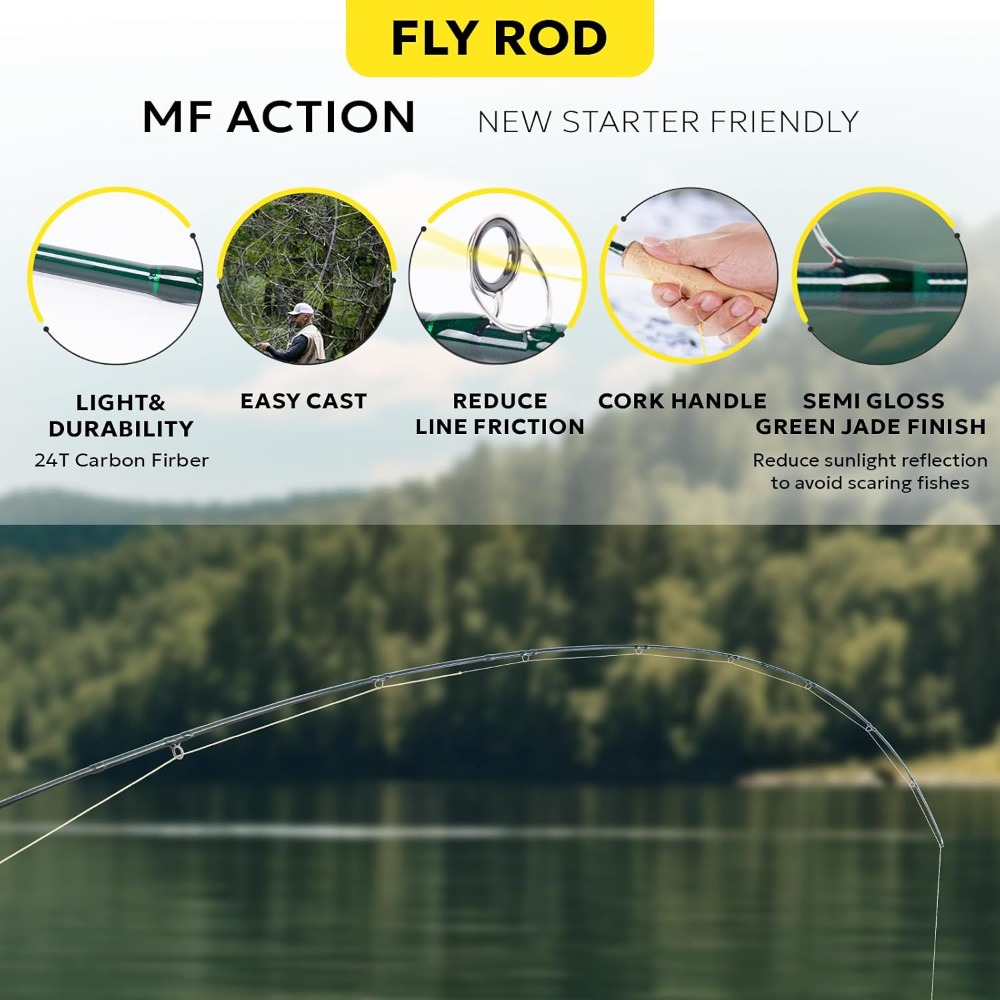Fly Fishing Rod Combo Starter  - Fishing Rod Carbon Fiber avis et prix