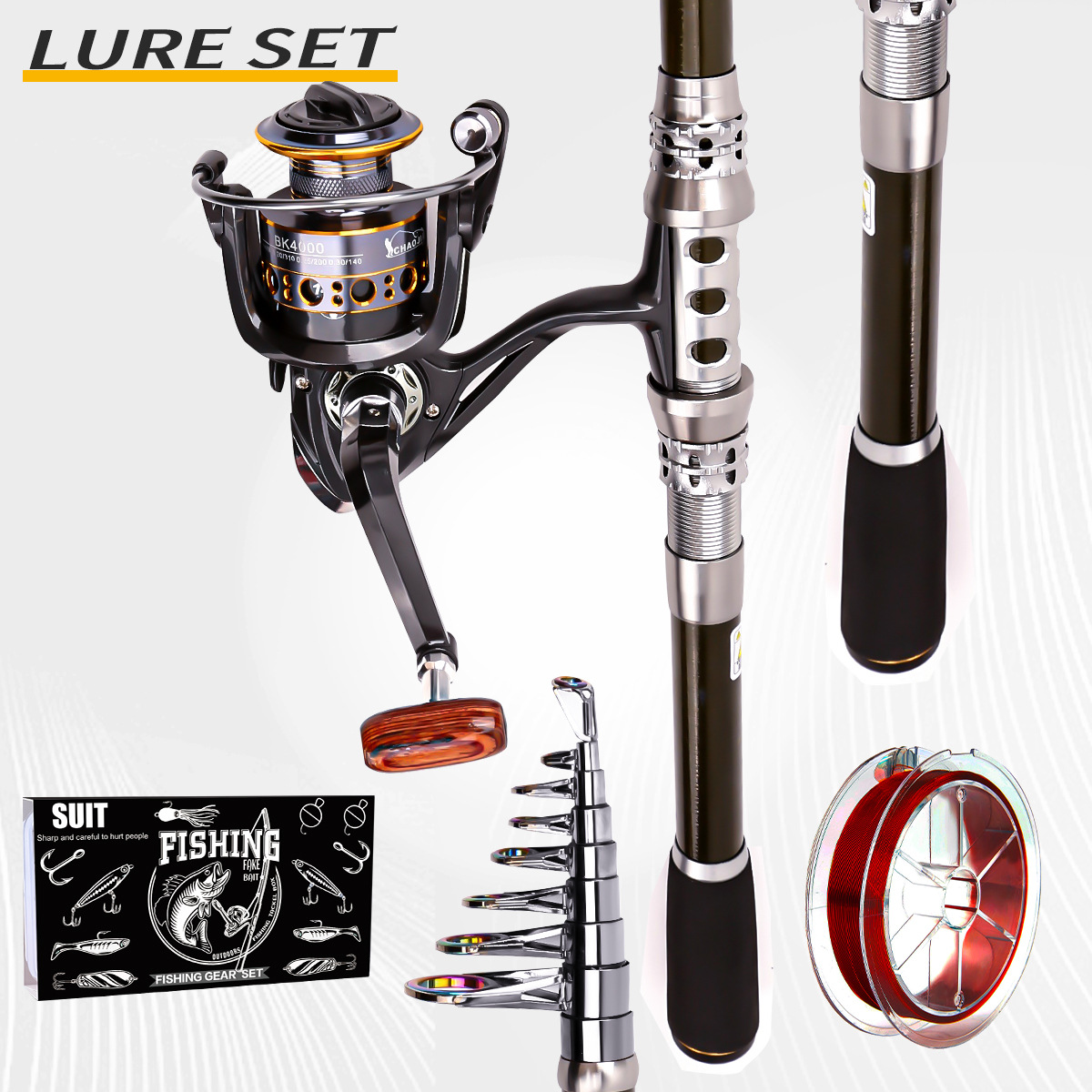 Fishing Pole Set Full Kits Wit - Fishing Rod Spinning avis et prix