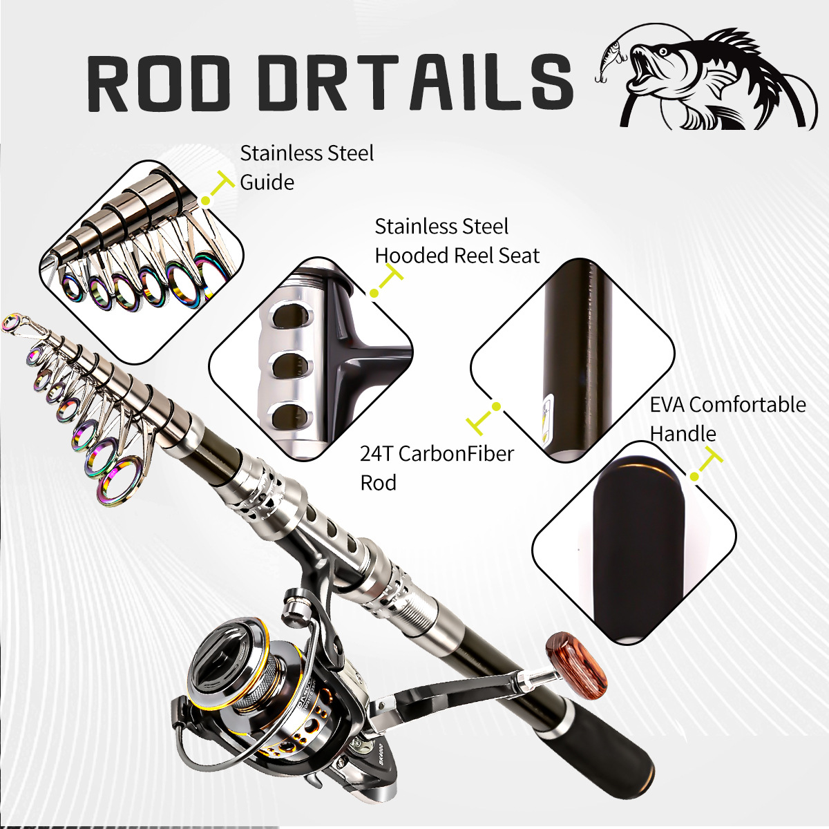 Fishing Pole Set Full Kits Wit - Fishing Rod Spinning avis et prix