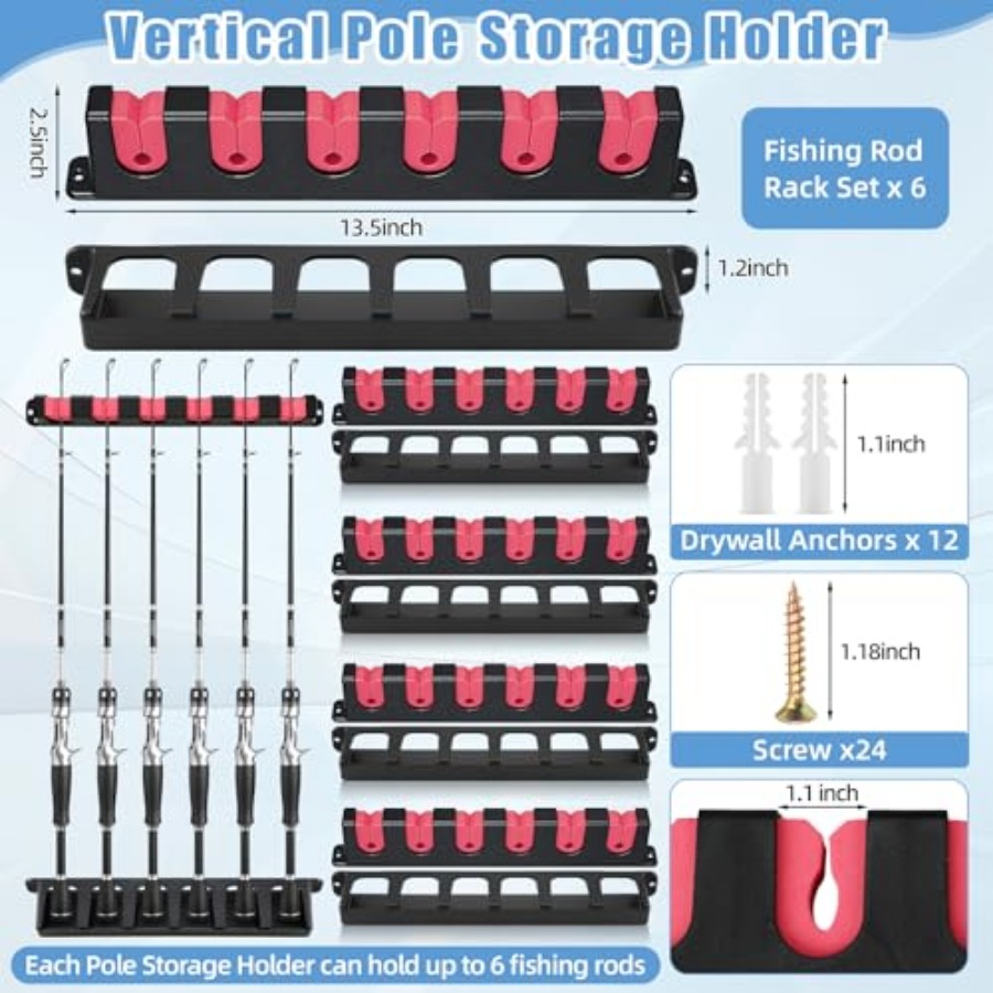 6set Fishing Rod Holders for 1 - Fishing Rod Rack avis et prix