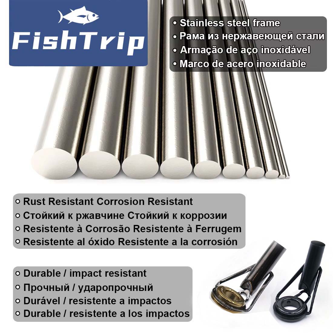 FishTrip Rod Tip Repair Kit 5~ - Fishing Rod Guide Replacement avis et prix