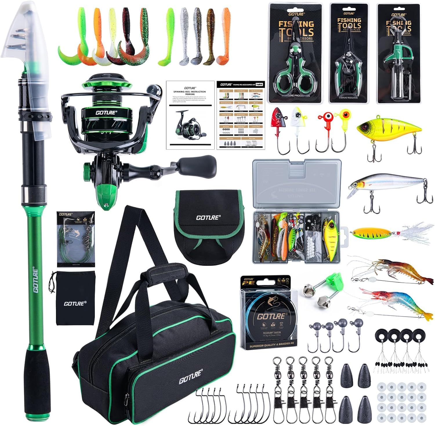 Goture 1.8M-2.7M Carbon Telesc - Fishing Rod Combo avis et prix