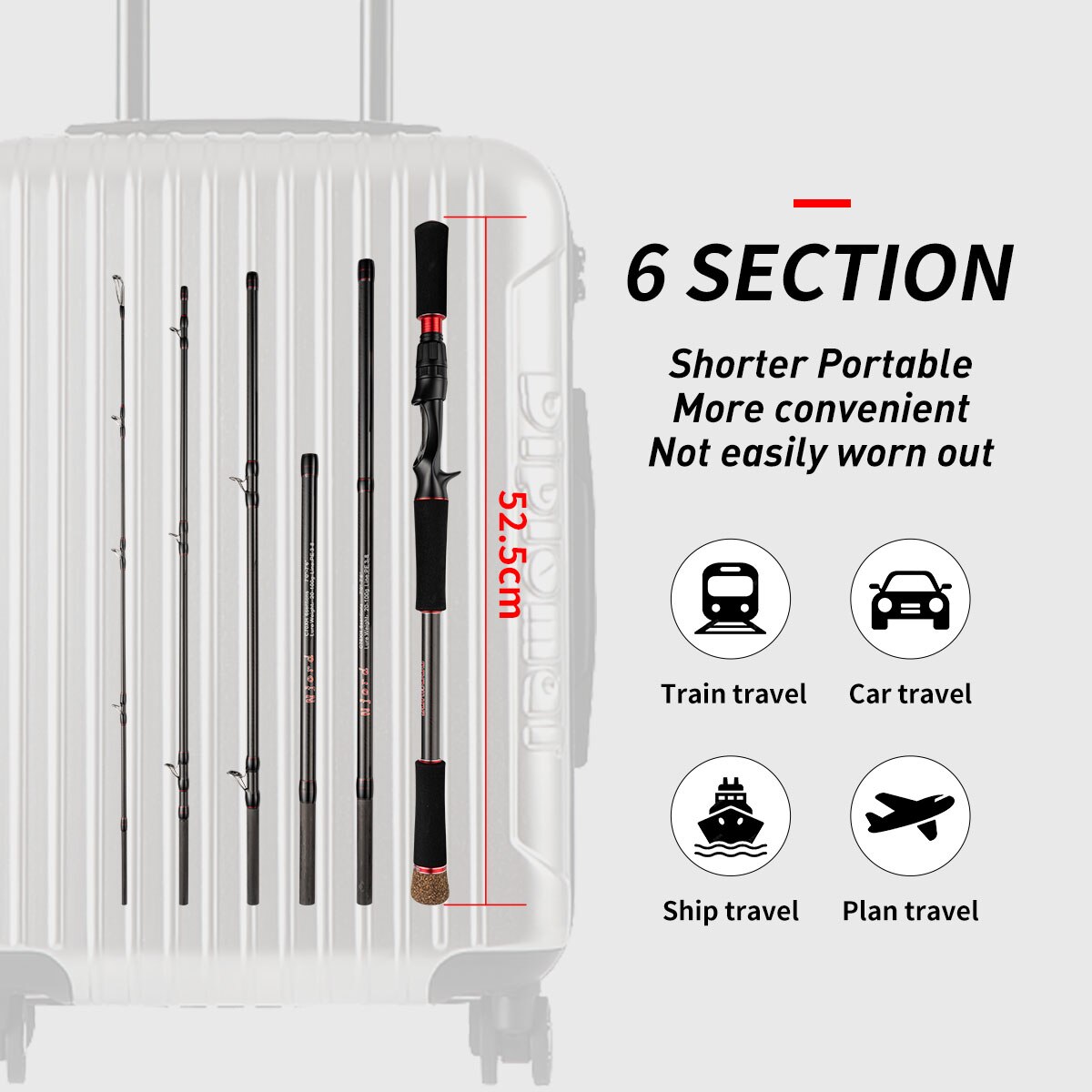 Fishing Rod 6 Section Casting  - Fishing Rod Carbon Fiber avis et prix