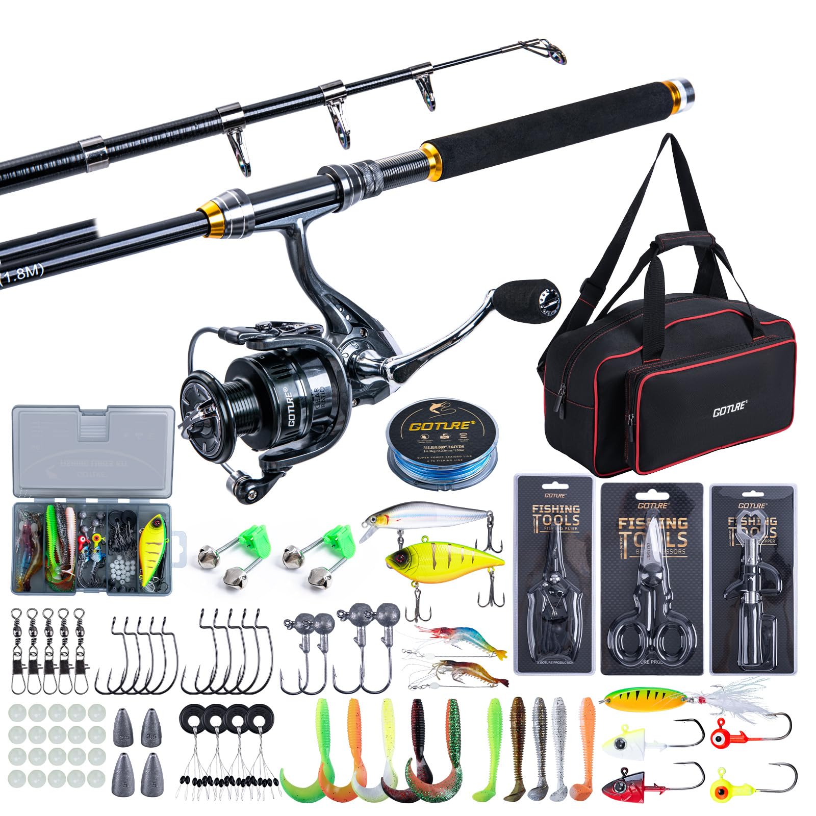 Goture Fishing Telescopic Rod  - Fishing Rod Combo avis et prix