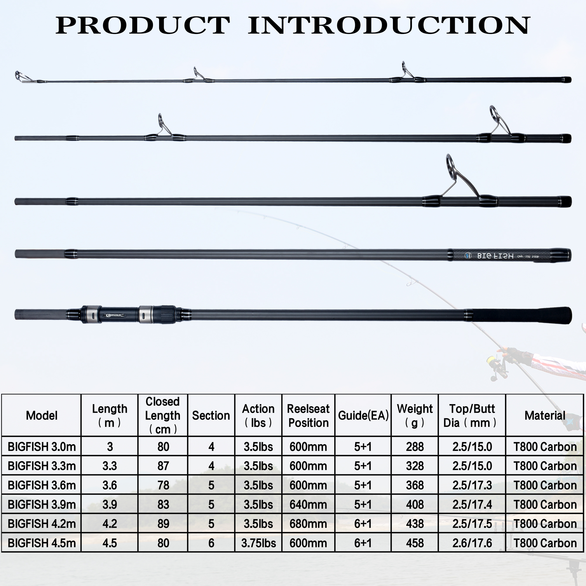 BIUTIFU BIGFISH Carp Surfcasti - Fishing Rod Surf avis et prix